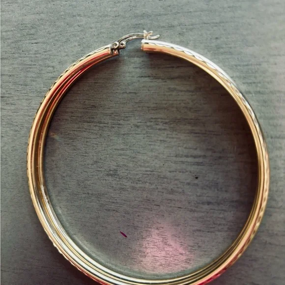 Elegant Large Gold Hoop Earrings (2 inches across) - Picture 4 of 6